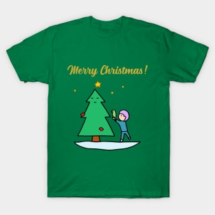 Merry Christmas - Sustainable Tree (Dark Green) T-Shirt